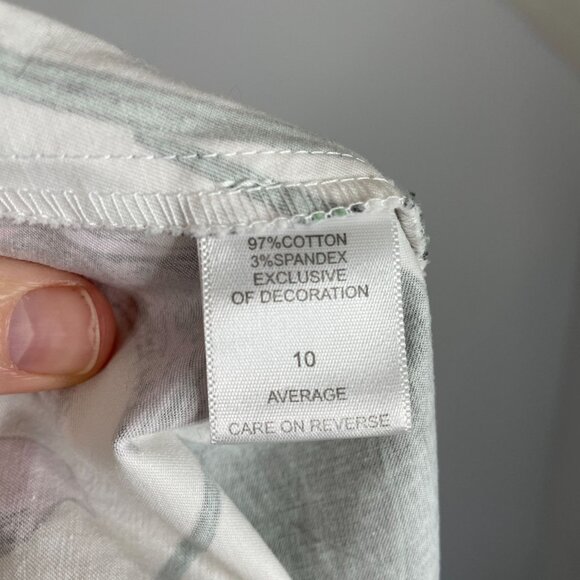 New York & Company Womens Pencil Skirt Size 10 Ivory COUNTRY FLORAL Corpcore - Picture 11 of 12